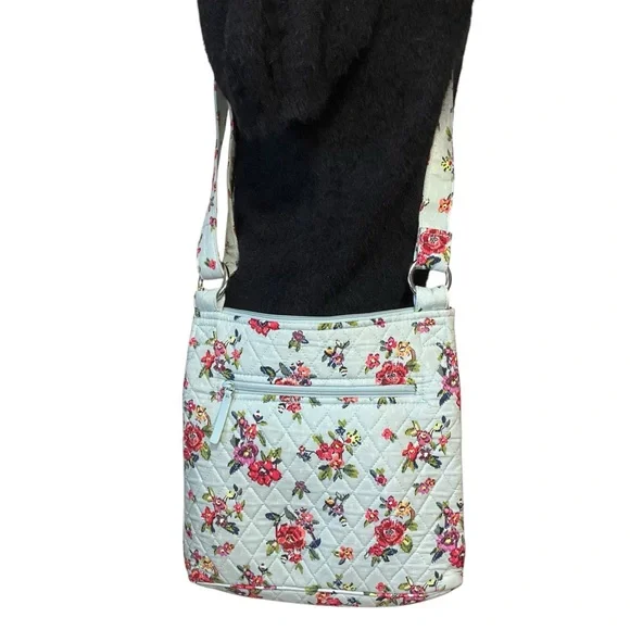 VERA BRADLEY Hipster Bag Water Bouquet Crossbody Adjustable Strap Blue Floral - Picture 4 of 6